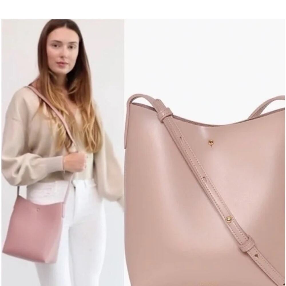 Anthropologie Samara Pink Vegan Leather Shoulder/Crossbody Bag Purse Dusty Rose